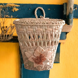 HASIR DEKORATİF DUVAR SÜSÜ KAPI ÖNÜ GAZETELİK SEPETİ